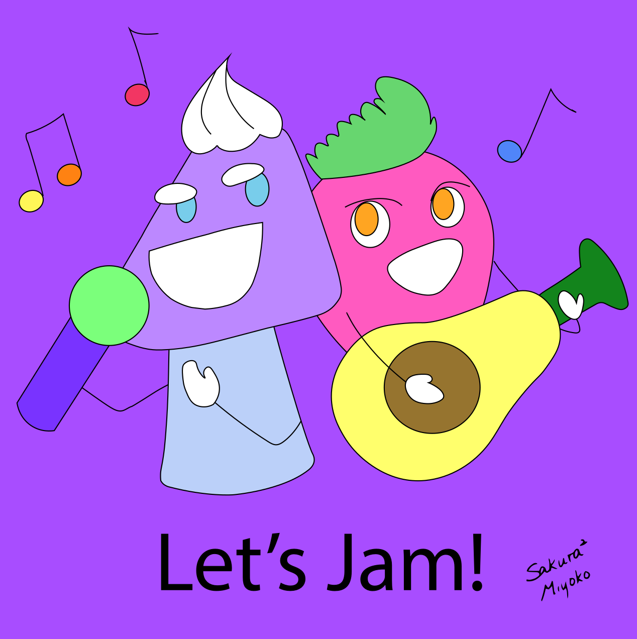 Sakura Sakura Says Postcard -Let's Jam!