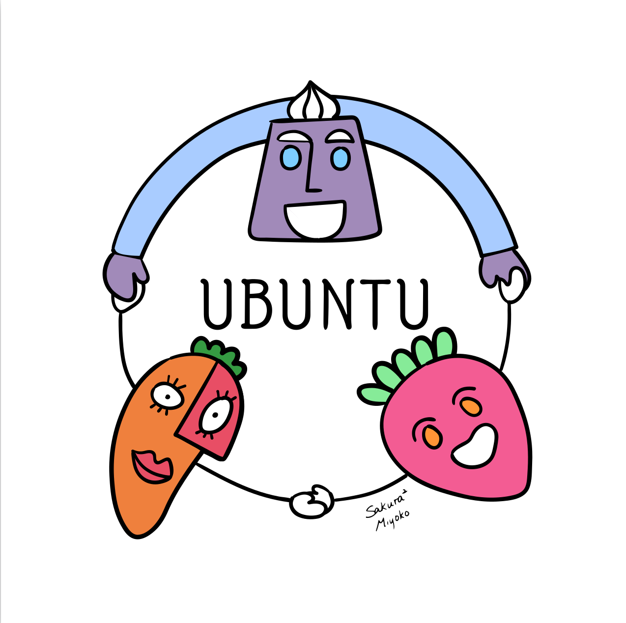 Sakura Sakura Says Postcard -Ubuntu